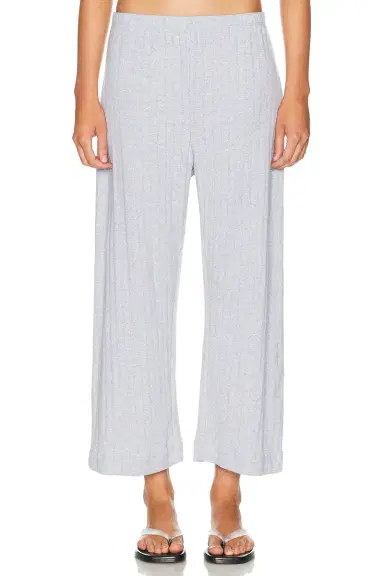 LESET Pointelle Crop Wide Leg Pant | Thumbnail 2