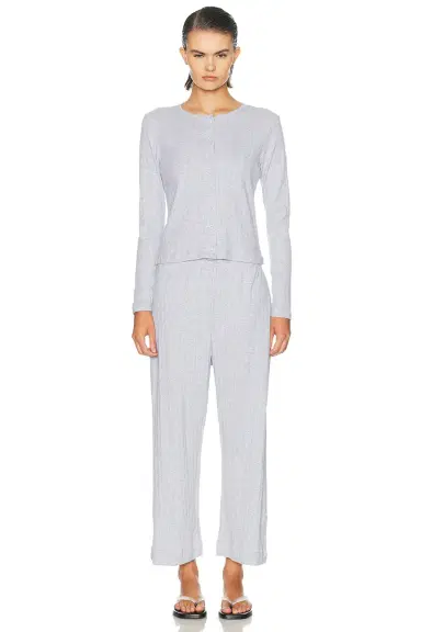 LESET Pointelle Crop Wide Leg Pant | Thumbnail 6