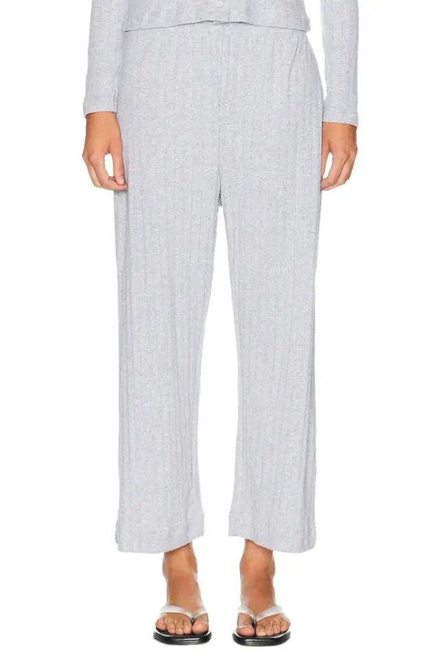 LESET Pointelle Crop Wide Leg Pant