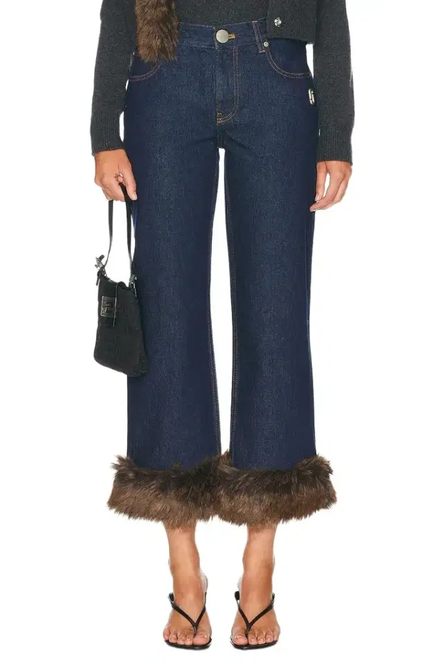Marc Jacobs Faux Fur Cropped Jean