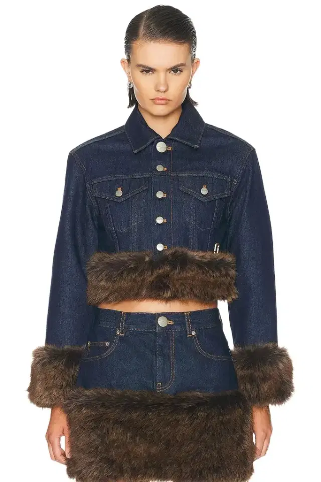 Marc Jacobs Faux Fur Shrunken Trucker