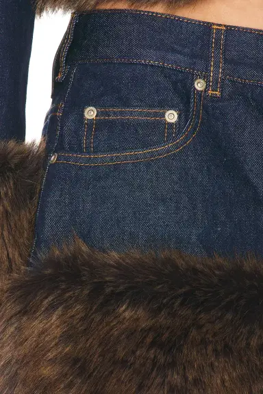 Marc Jacobs Faux Fur Denim Mini Skirt | Thumbnail 6