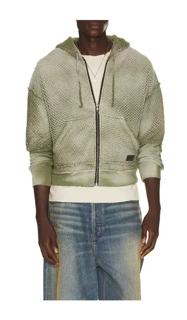 Strike Oil Double Sleeve Net Zip Hoodie | Thumbnail 6