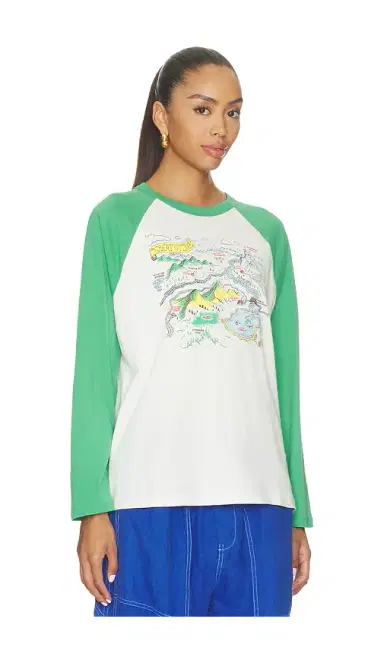 DAYDREAMER Map Of Nowhere Oversized Raglan Long Sleeve Top | Thumbnail 2