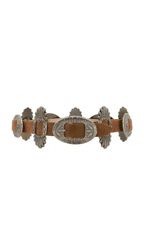 Understated Leather Concho Buckle Belt