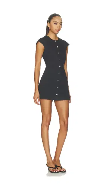 Matthew Bruch Cap Sleeve Denim Mini Dress | Thumbnail 2