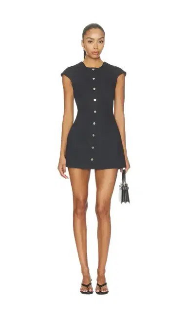 Matthew Bruch Cap Sleeve Denim Mini Dress | Thumbnail 1