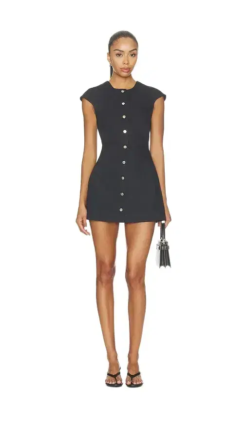 Matthew Bruch Cap Sleeve Denim Mini Dress