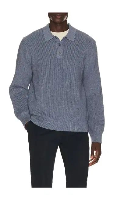 Vince Heirloom Shaker Long Sleeve Polo | Thumbnail 1
