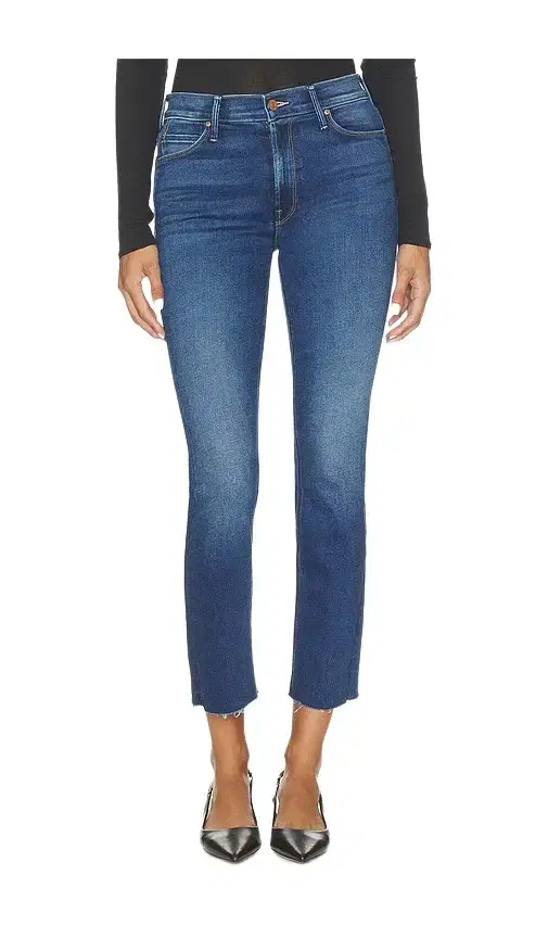Mother The Mid Rise Dazzler Ankle Fray