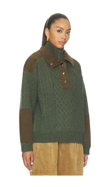 Sea Allen Cable Half Zip Double Layer Sweater | Thumbnail 2