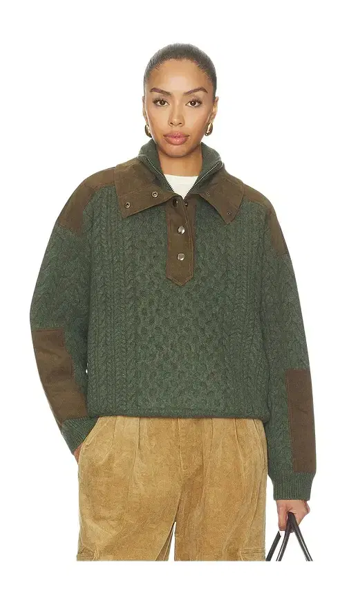 Sea Allen Cable Half Zip Double Layer Sweater