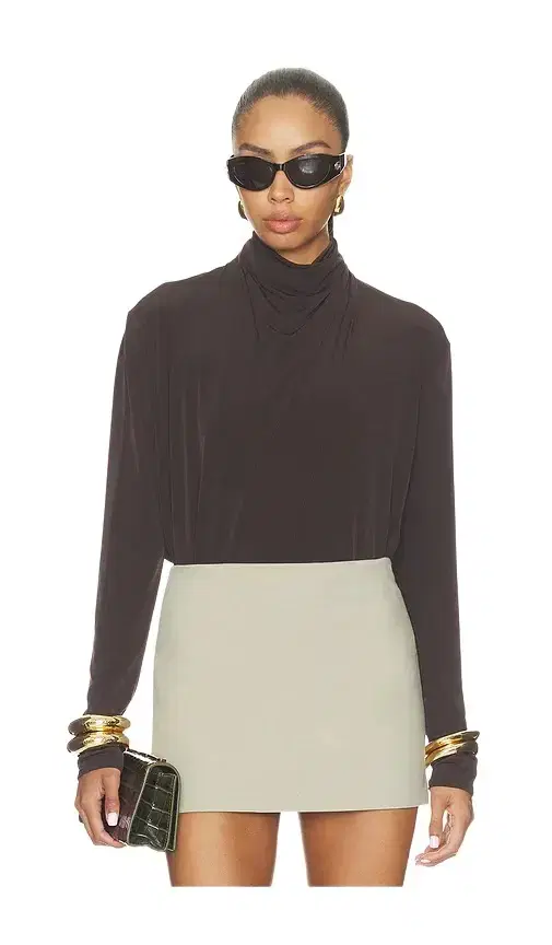 Vince Longsleeve Draped Cowl Blouse