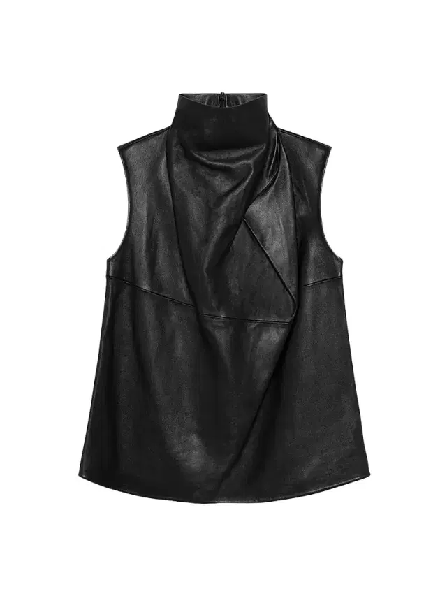 Simkhai Women's Halley Cowlneck Leather Top
