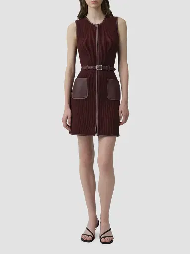 Simkhai Women's Viretta Rib-Knit Mini Dress - Fig | Thumbnail 2 Simkhai Women's Viretta Rib-Knit Mini Dress - Fig | Thumbnail 2