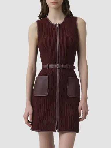 Simkhai Women's Viretta Rib-Knit Mini Dress - Fig | Thumbnail 4 Simkhai Women's Viretta Rib-Knit Mini Dress - Fig | Thumbnail 4