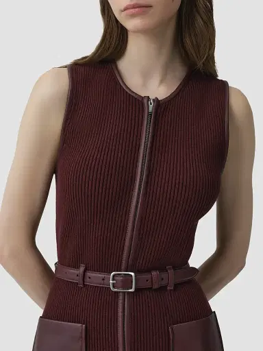 Simkhai Women's Viretta Rib-Knit Mini Dress - Fig | Thumbnail 5 Simkhai Women's Viretta Rib-Knit Mini Dress - Fig | Thumbnail 5