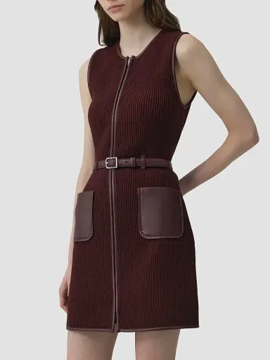Simkhai Women's Viretta Rib-Knit Mini Dress - Fig | Thumbnail 6 Simkhai Women's Viretta Rib-Knit Mini Dress - Fig | Thumbnail 6
