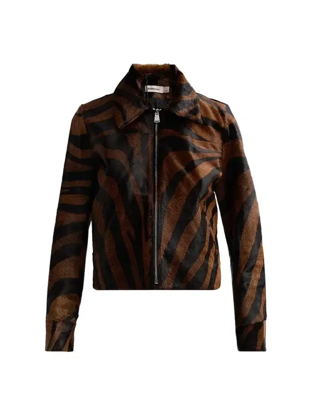 Simkhai Women's Daria Zebra Print Leather Jacket - Zebra