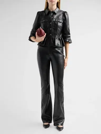 Cinq à Sept Women's Stevie Faux-Leather Pants - Black | Thumbnail 2