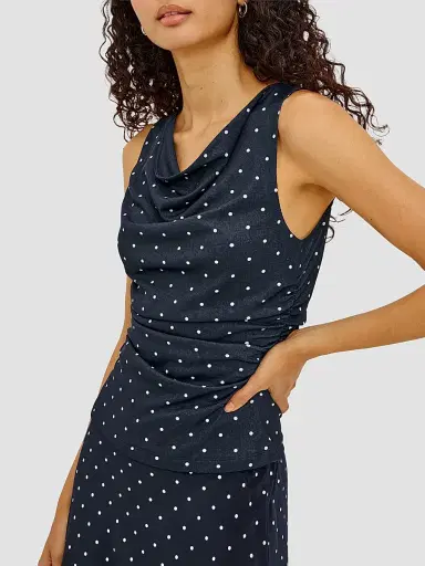 RAILS Women's Fete Polka Dot Top - Navy Polka Dots | Thumbnail 4