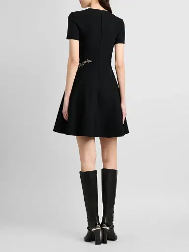 McQueen Women's Volume Asymmetric Jacquard Mini Dress - Black Silver Gold | Thumbnail 3 McQueen Women's Volume Asymmetric Jacquard Mini Dress - Black Silver Gold | Thumbnail 3