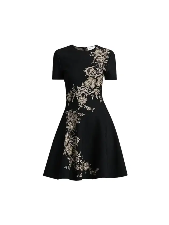 McQueen Women's Volume Asymmetric Jacquard Mini Dress - Black Silver Gold
