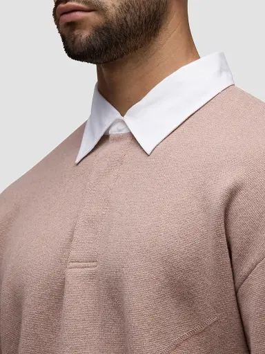 Hudson Jeans Men's Contrast-Collar Long-Sleeve Polo Sweater | Thumbnail 6 Hudson Jeans Men's Contrast-Collar Long-Sleeve Polo Sweater | Thumbnail 6
