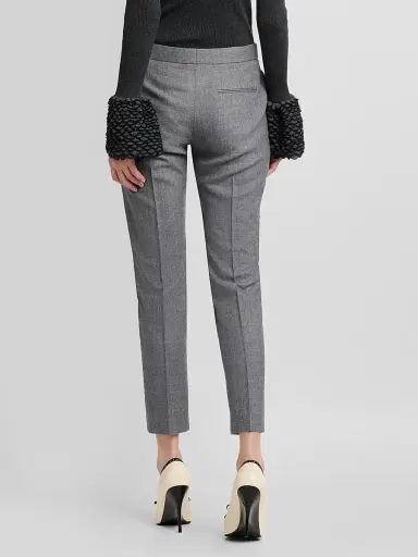 Alexander McQueen Women's Crop Wool Cigarette Trousers | Thumbnail 3