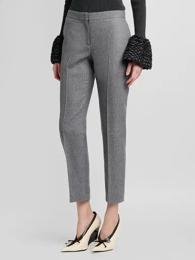 Alexander McQueen Women's Crop Wool Cigarette Trousers | Thumbnail 4