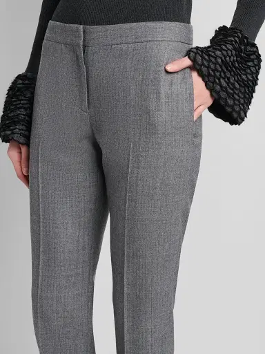 Alexander McQueen Women's Crop Wool Cigarette Trousers | Thumbnail 5