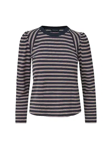 Veronica Beard Women's Mason Baseball Long-Sleeve T-Shirt - Heritage Navy Multi | Thumbnail 1 Veronica Beard Women's Mason Baseball Long-Sleeve T-Shirt - Heritage Navy Multi | Thumbnail 1