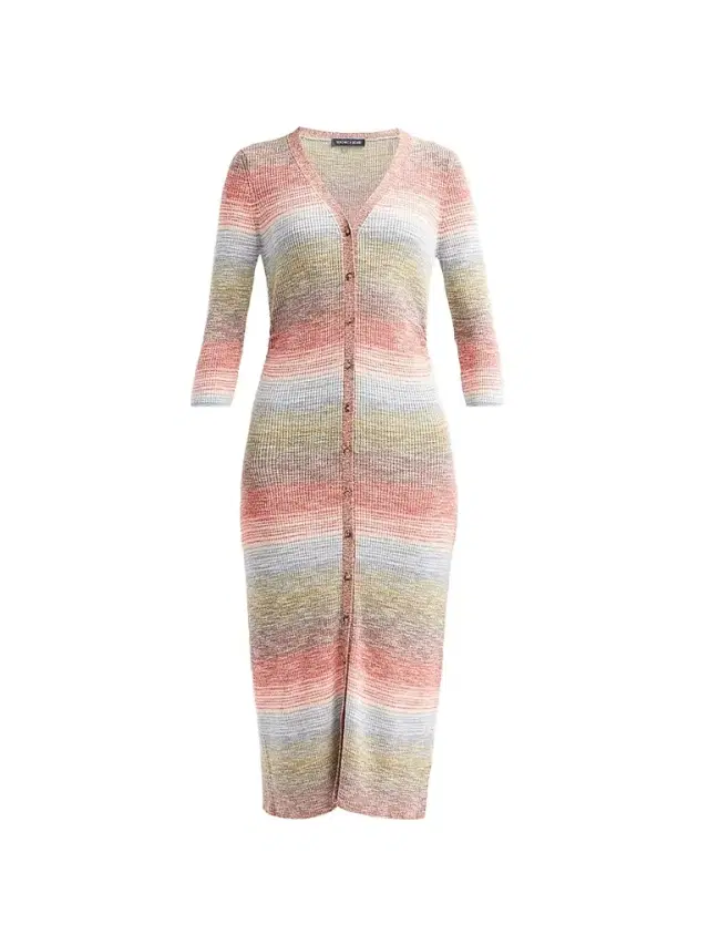 Veronica Beard Women's Tavielle Knit Midi Dress - Orange Mustard Multi