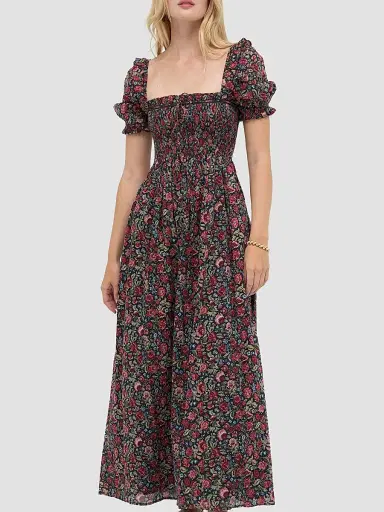 Hill House Home Women's The Scarlett Midi Nap Dress - Jacobean Sprig | Thumbnail 2