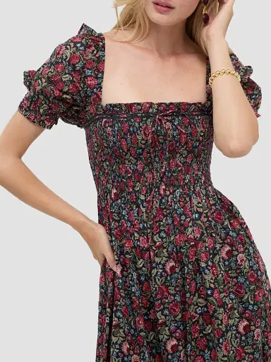 Hill House Home Women's The Scarlett Midi Nap Dress - Jacobean Sprig | Thumbnail 4