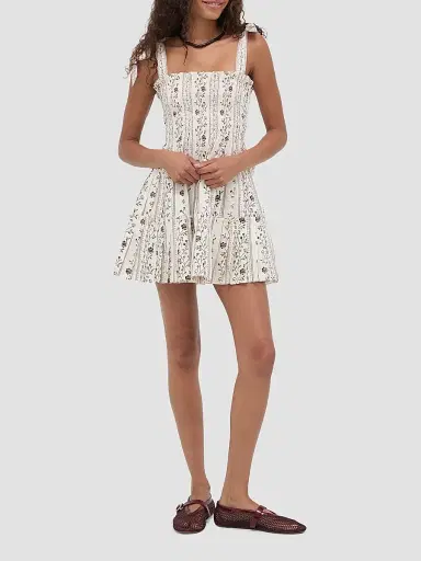 Hill House Home Women's The Ribbon Charlotte Nap Dress - Kelmscott Ribbon Stripe | Thumbnail 2