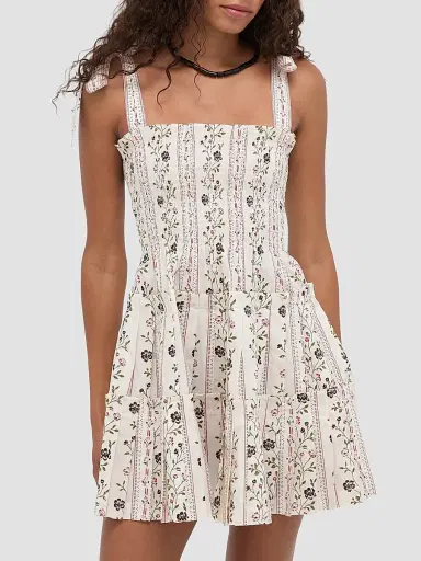 Hill House Home Women's The Ribbon Charlotte Nap Dress - Kelmscott Ribbon Stripe | Thumbnail 3