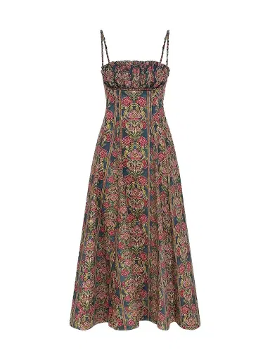 Hill House Home Women's The Maisie Dress - Stowell Medallion Stripe | Thumbnail 1