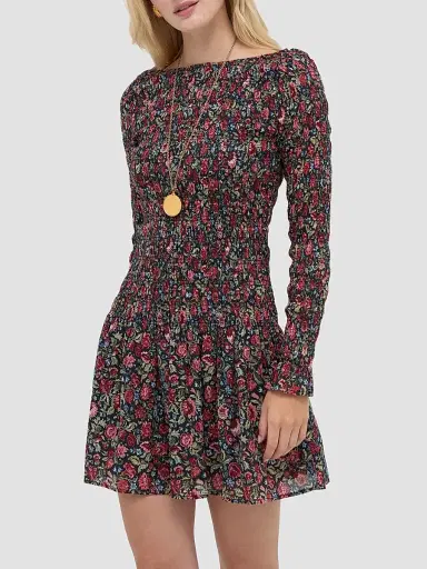 Hill House Home Women's The Dalia Mini Nap Dress - Jacobean Sprig | Thumbnail 3