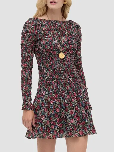 Hill House Home Women's The Dalia Mini Nap Dress - Jacobean Sprig | Thumbnail 4