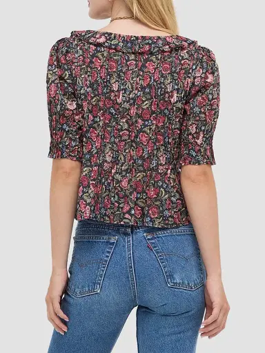 Hill House Home Women's The Camri Top - Jacobean Sprig | Thumbnail 4