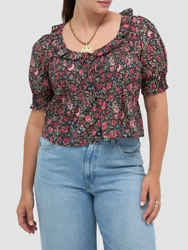 Hill House Home Women's The Camri Top - Jacobean Sprig | Thumbnail 5