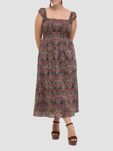 Hill House Home Women's The Harper Nap Dress - Stowell Medallion Stripe | Thumbnail 4