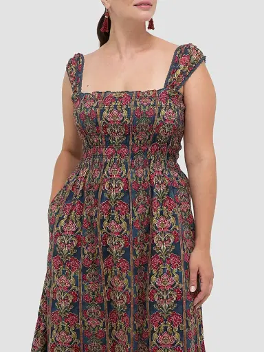 Hill House Home Women's The Harper Nap Dress - Stowell Medallion Stripe | Thumbnail 6