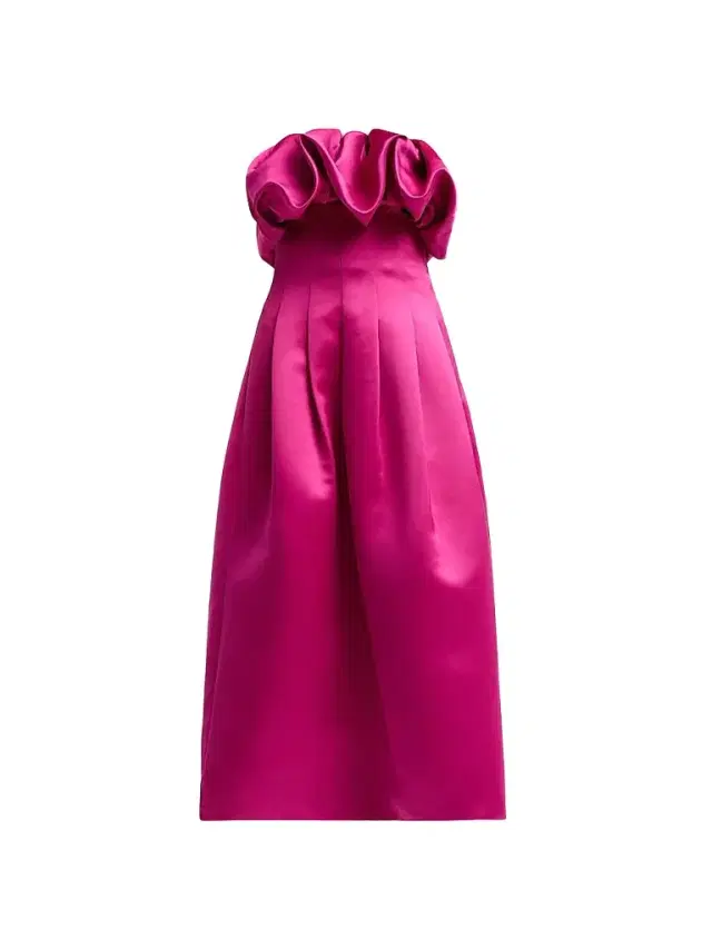 Ulla Johnson Women's Cosima Strapless Satin Tea-Length Dress