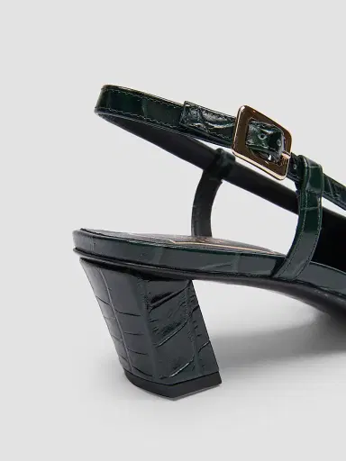 Roger Vivier Women's Belle Vivier 45MM Croc-Embossed Leather Slingback Pumps - Night Green | Thumbnail 6 Roger Vivier Women's Belle Vivier 45MM Croc-Embossed Leather Slingback Pumps - Night Green | Thumbnail 6