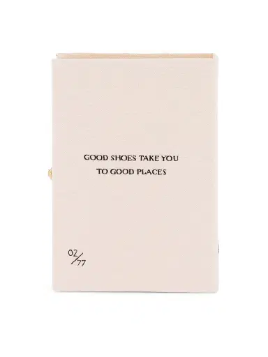 Olympia Le-Tan Women's New York Style Week Embroidered Wool Book Clutch - Nacre | Thumbnail 3