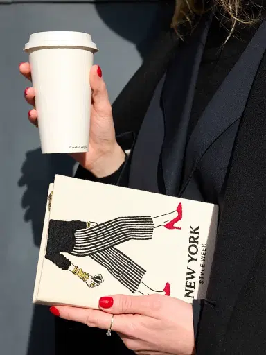 Olympia Le-Tan Women's New York Style Week Embroidered Wool Book Clutch - Nacre | Thumbnail 5