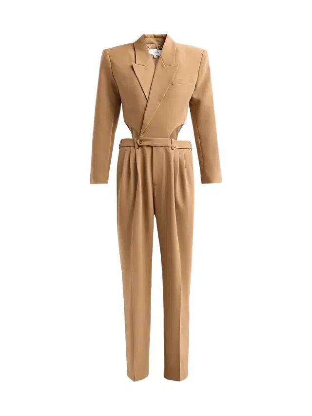Ronny Kobo Women's Scyla Cut-Out Blazer Jumpsuit - Camel