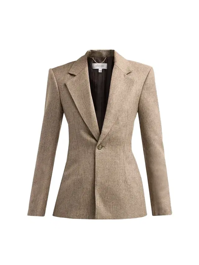 Ronny Kobo Women's Anette One-Button Blazer - Melange Taupe